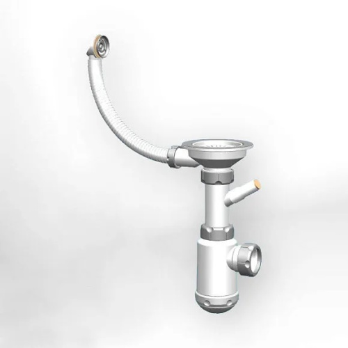 Сифон GRANULA GRAND 3 1/2 с круглым переливом и винтом металл. с отводом (С.Н. 311-11-24)