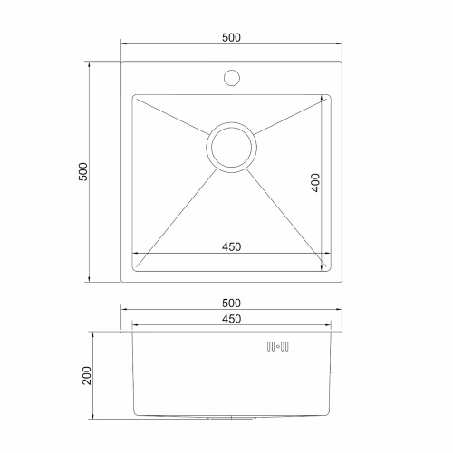 Мойка Mixline PRO SLIM 50x50 (2,0) сатин НАНО