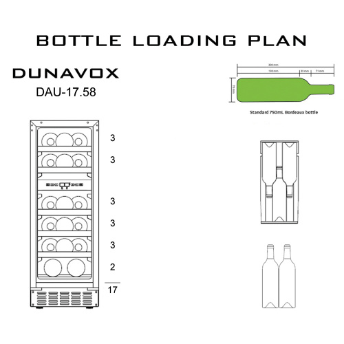 Встраиваемый винный шкаф DUNAVOX DAU-17.58DB