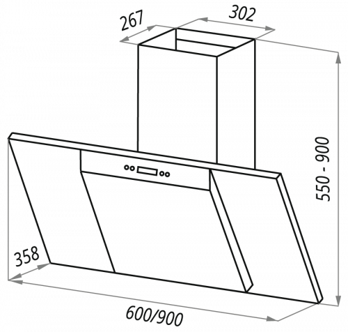 Вытяжка MAUNFELD GLORIA 60 INOX GLASS B