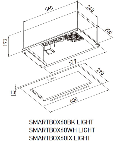 Вытяжка MEFERI SMARTBOX60BK LIGHT
