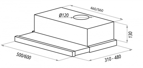 Вытяжка MAUNFELD VSH 60 BLACK Gl