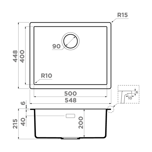 Мойка OMOIKIRI YAMAKAWA 55T INTEGRA BL