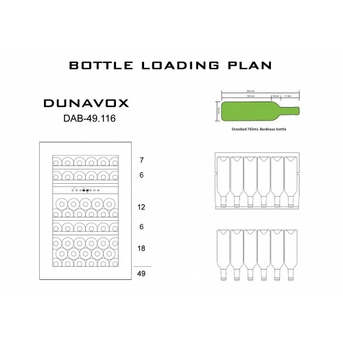 Встраиваемый винный шкаф DUNAVOX DAB-49.116DSS.TO