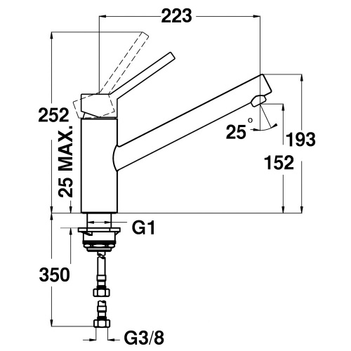 Смеситель TEKA VTK 919 Chrome (ВИТРИНА)