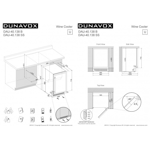 Встраиваемый винный шкаф DUNAVOX DAUF-40.138SS