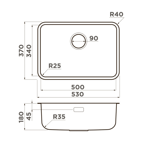 Мойка OMOIKIRI OMI 53-U/I ULTRA MINI LG светлое золото