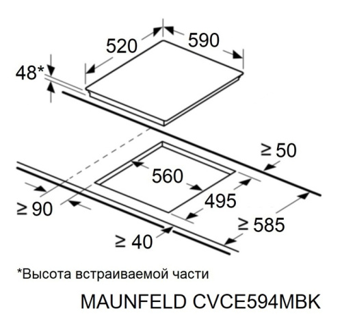 Электрическая варочная панель MAUNFELD CVCE594MBK