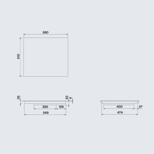 Индукционная варочная панель FALMEC PIANO INDUZIONE 58x51