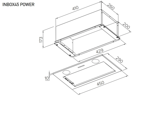 Вытяжка MEFERI INBOX45WH POWER