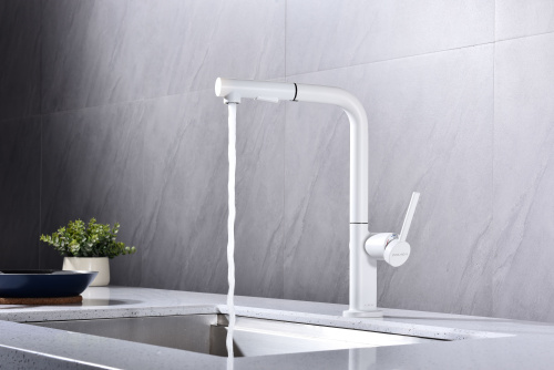 Смеситель PAULMARK NEO Ne214419-431, белый матовый