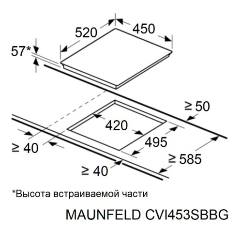 Индукционная варочная панель MAUNFELD CVI453SBWH