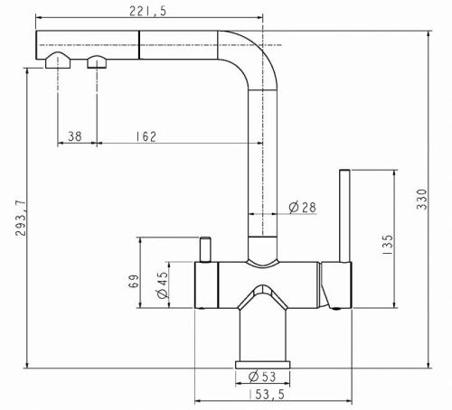Смеситель PAULMARK SERPENTINE Se213222-G, золото