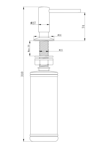 Дозатор PAULMARK BREVIT D005-418 черный металлик