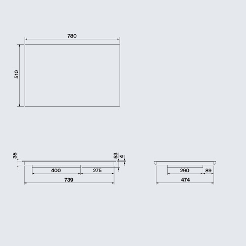 Индукционная варочная панель FALMEC PIANO INDUZIONE 78x51