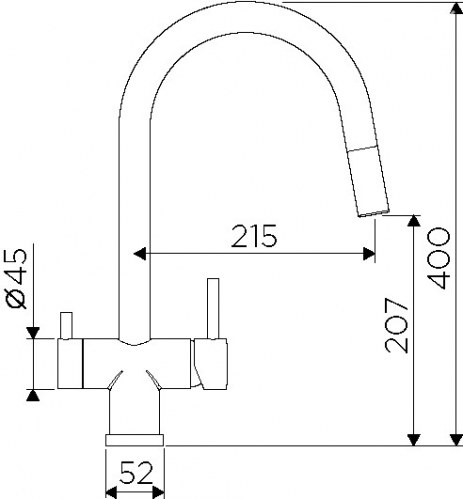 Cмеситель OMOIKIRI AKITA-S GB