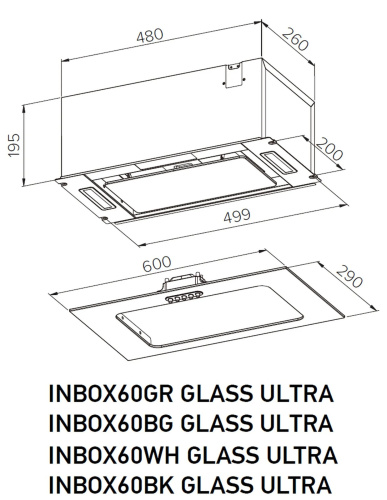 Вытяжка MEFERI INBOX60GR GLASS ULTRA