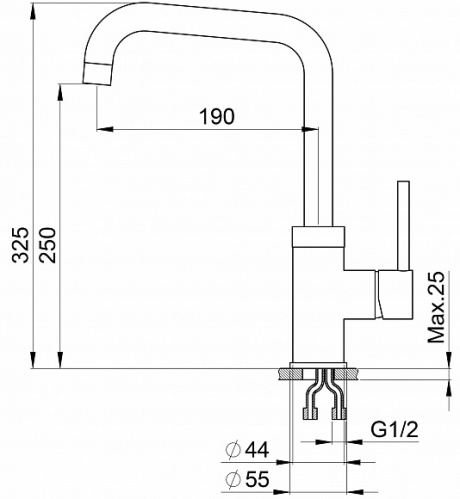 Cмеситель GRANULA GR-0041 ШВАРЦ