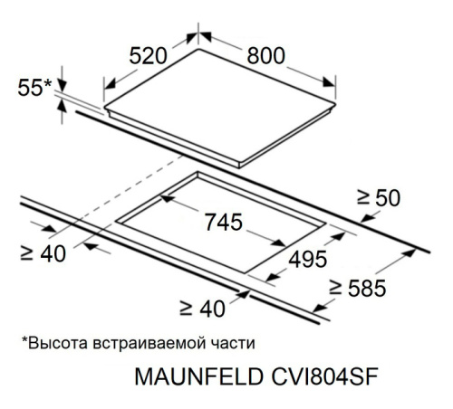 Индукционная варочная панель MAUNFELD CVI804SFLGR