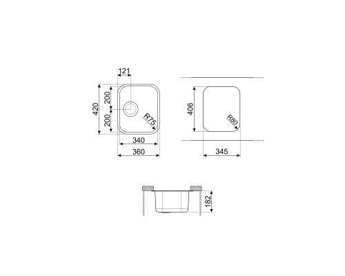 Мойка SMEG UM34