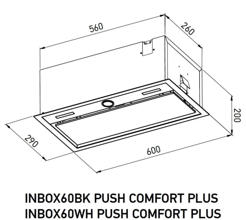 Вытяжка MEFERI INBOX60BK PUSH COMFORT PLUS