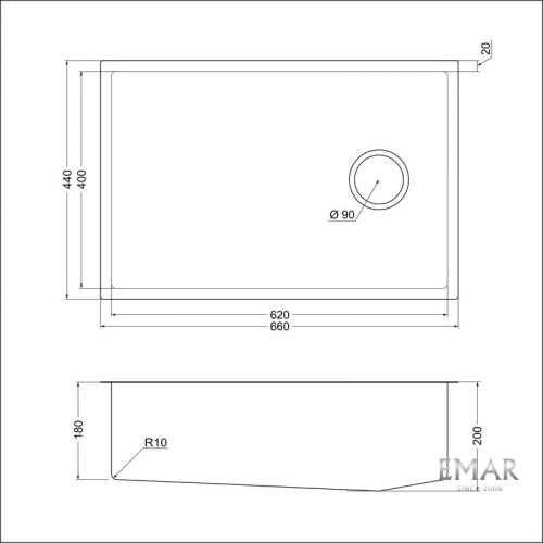 Мойка EMAR EMB-660(UN) PVD Nano Satin