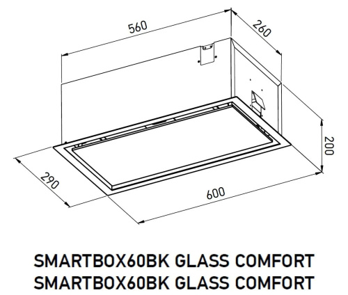 Вытяжка MEFERI SMARTBOX60BK GLASS COMFORT