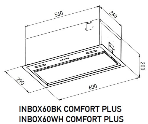 Вытяжка MEFERI INBOX60WH COMFORT PLUS