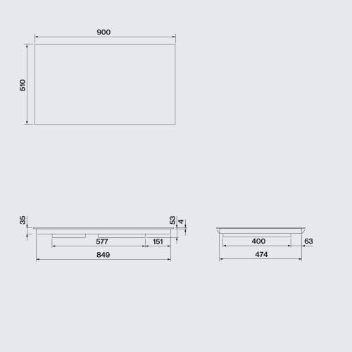 Индукционная варочная панель FALMEC PIANO INDUZIONE 90x51