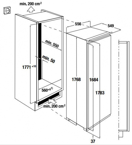 Встраиваемая холодильная камера KUPPERSBUSCH FKF 8800.1i