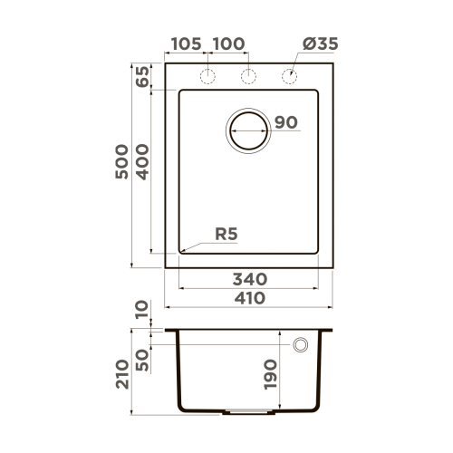 Мойка OMOIKIRI BOSEN 41A GB графит