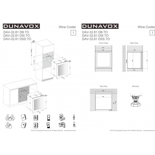 Встраиваемый винный шкаф DUNAVOX DAV-32.81DW.TO