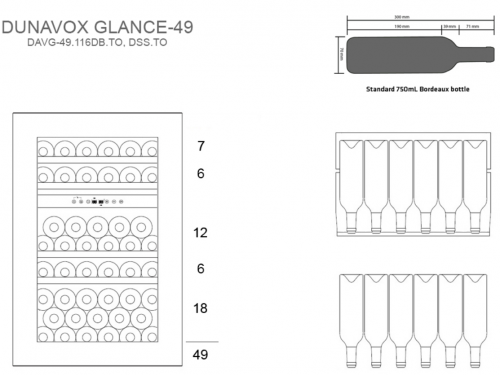 Встраиваемый винный шкаф DUNAVOX DAVG-49.116DSS.TO