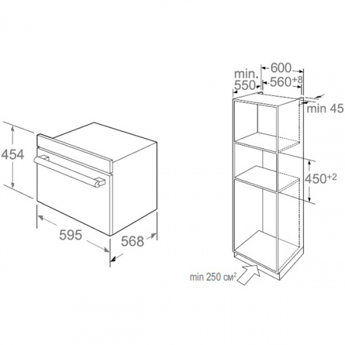 Компактный духовой шкаф с функцией СВЧ MIDEA TF944EG9-BL
