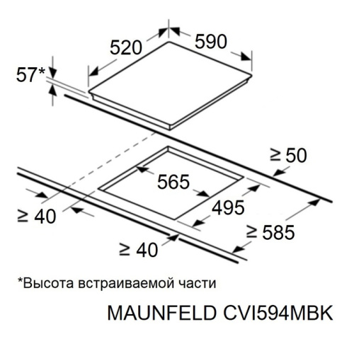 Индукционная варочная панель MAUNFELD CVI594MBK2
