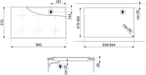 Индукционная варочная панель SMEG SI1M4954D