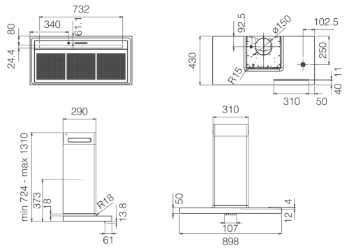 Вытяжка ELICA BIO BLRO/A 90 ROVERE