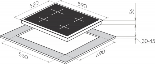 Индукционная варочная панель MAUNFELD MVSI59.4HZ-BK