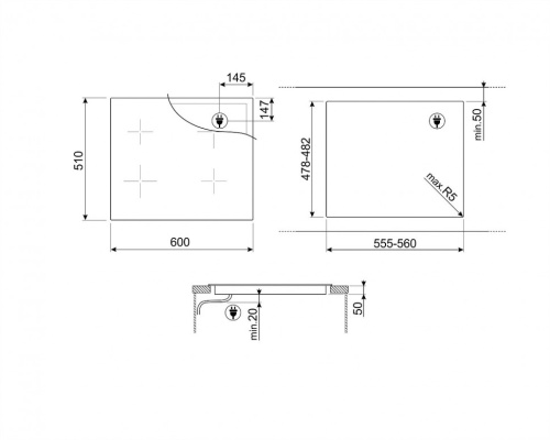 Индукционная варочная панель SMEG SI2M5643D1